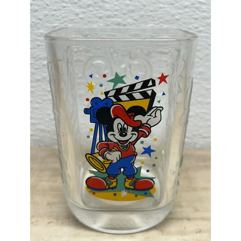 2000 Mickey Mouse Walt Disney Millenium Celebration McDonald's Glasses Set Of 2